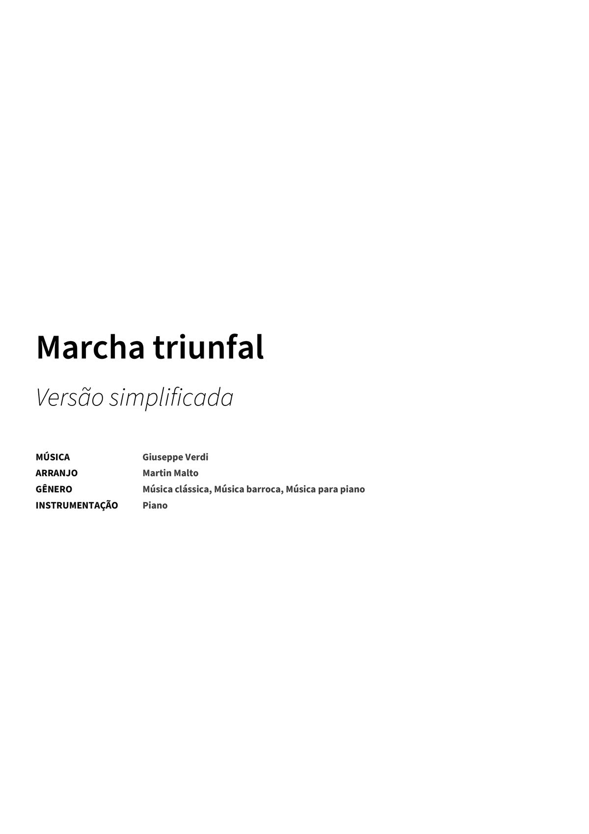 Marcha triunfal - Title Page