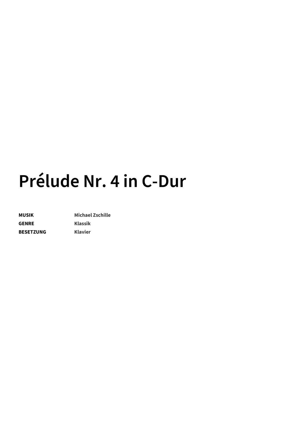 Prélude Nr. 4 in C-Dur - Title Page