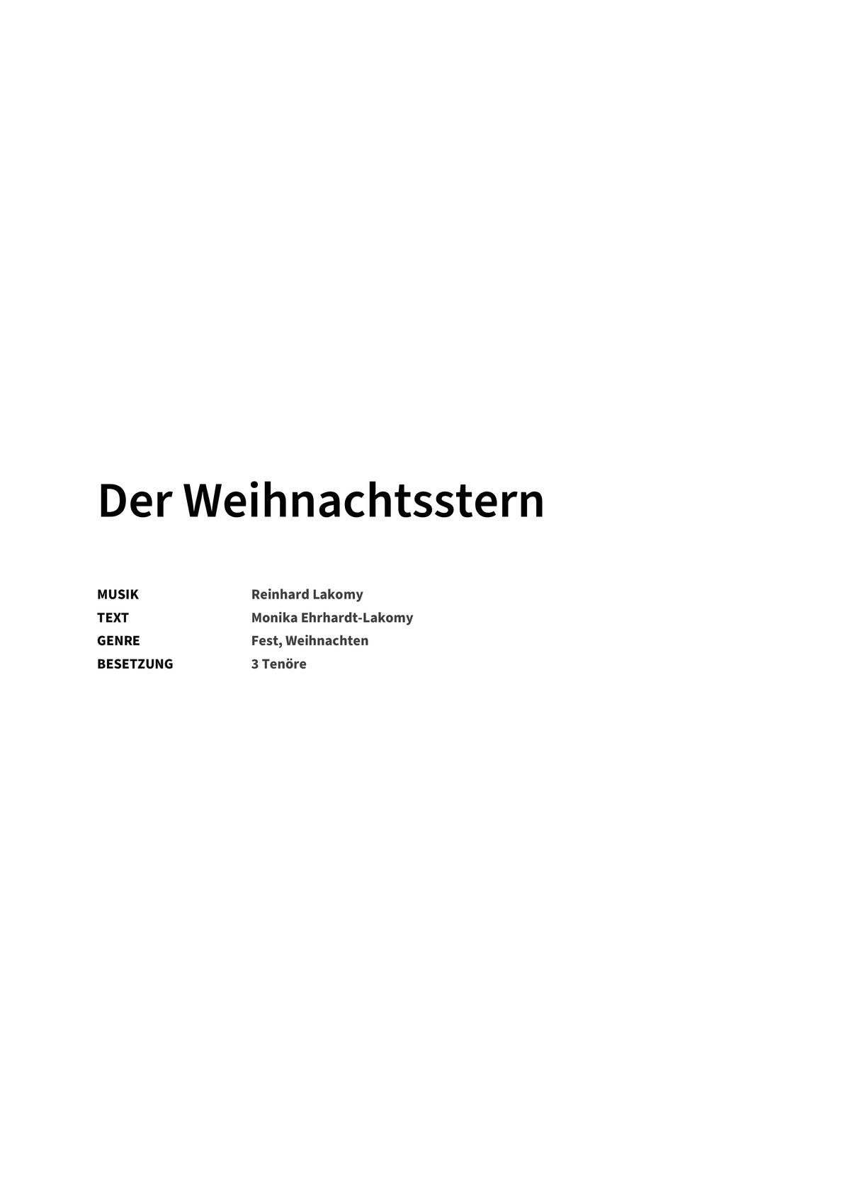 Der Weihnachtsstern - Title Page