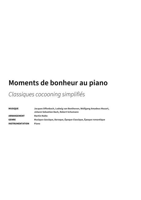 Moments de bonheur au piano - Title Page