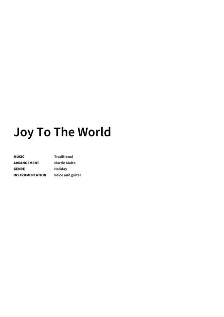 Joy To The World - Title Page