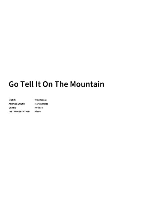 Go Tell It On The Mountain - Title Page