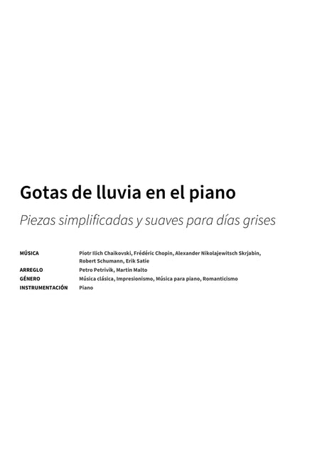 Gotas de lluvia en el piano - Title Page