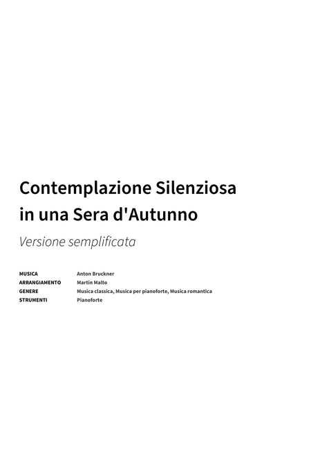 Contemplazione Silenziosa in una Sera d'Autunno - Title Page
