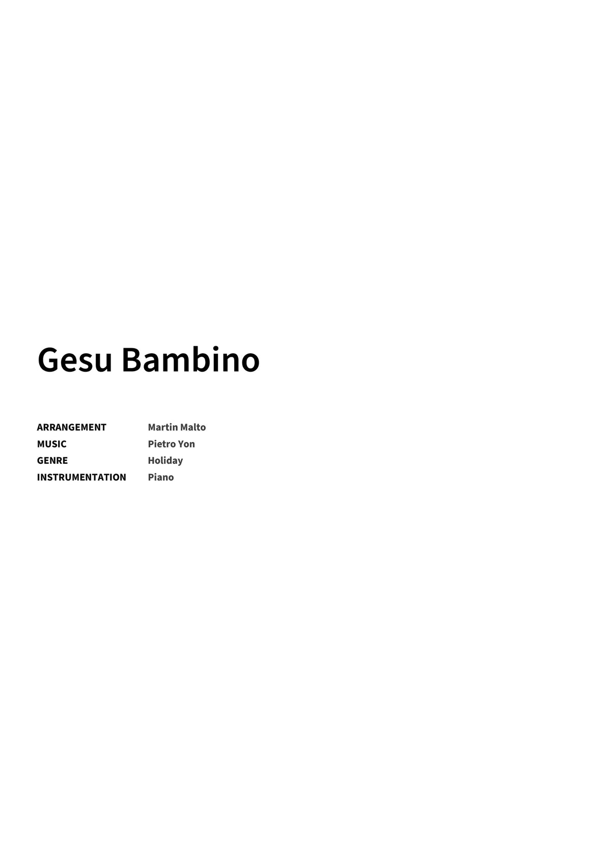 Gesu Bambino - Title Page