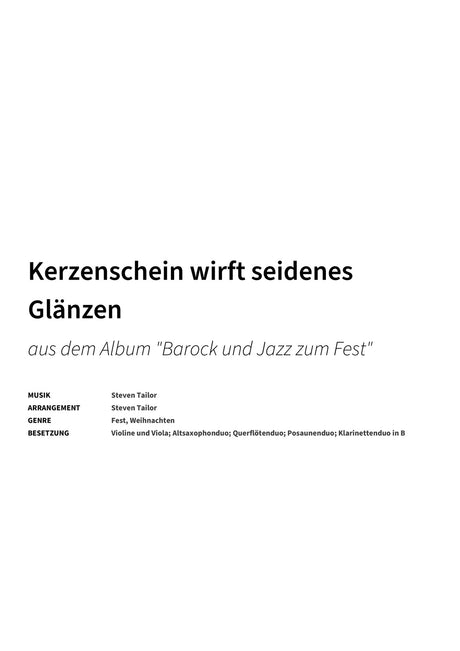 Kerzenschein wirft seidenes Glänzen - Title Page