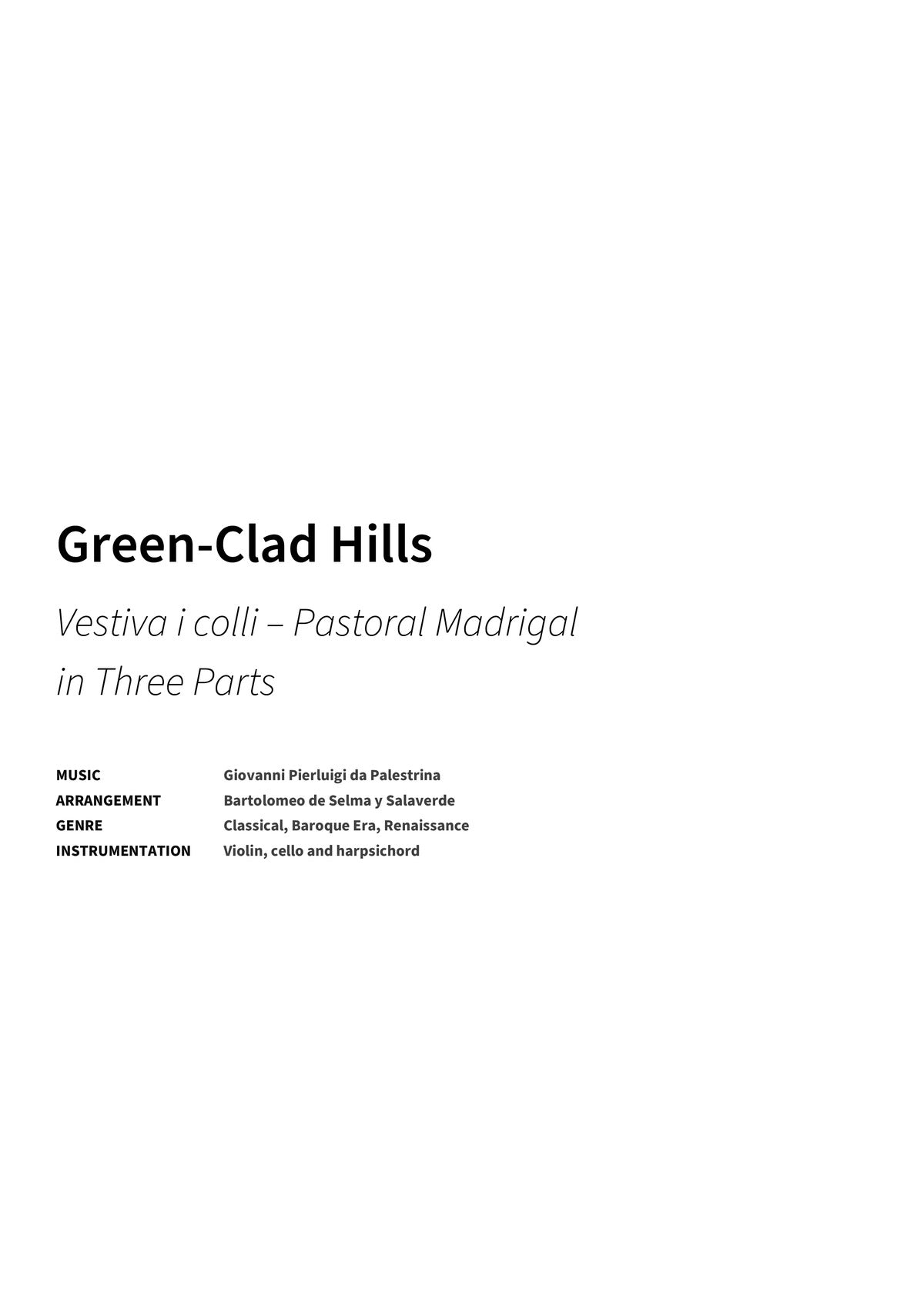 Green-Clad Hills - Title Page