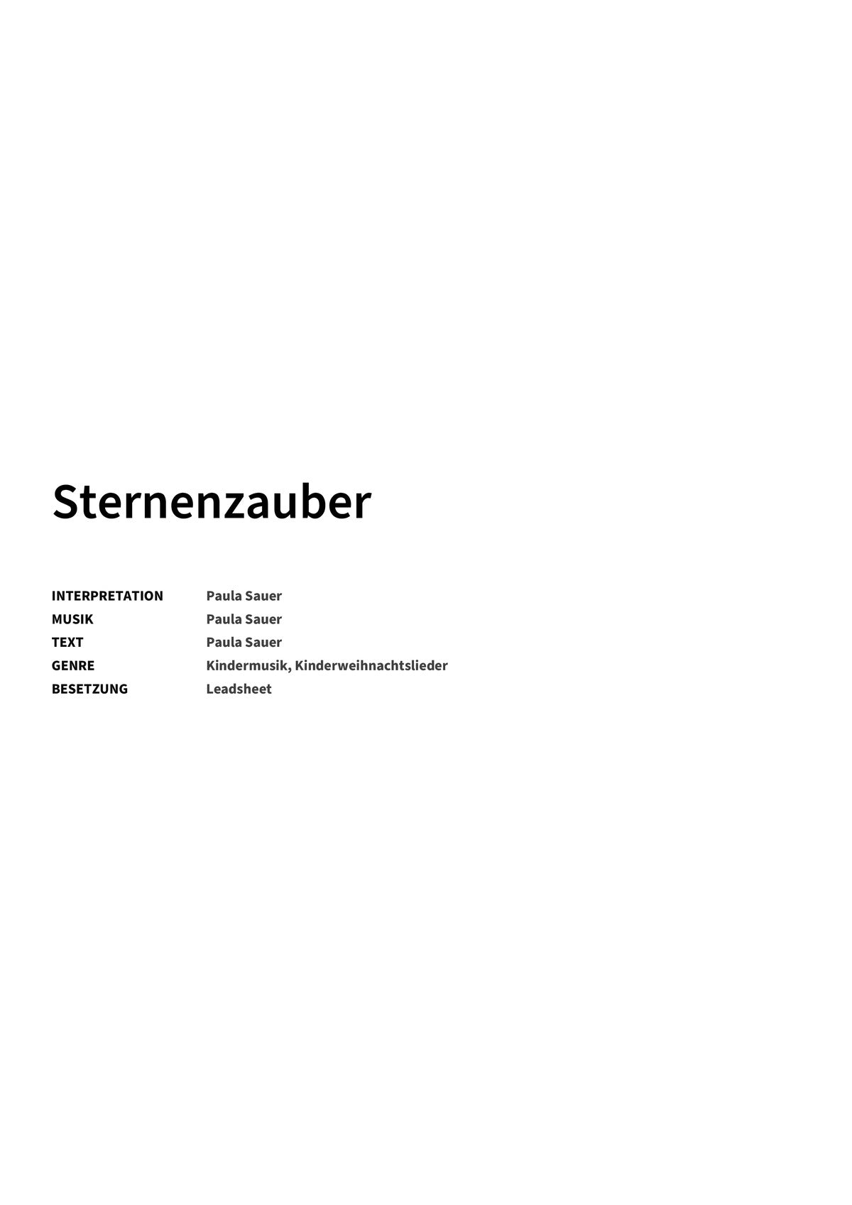 Sternenzauber - Title Page