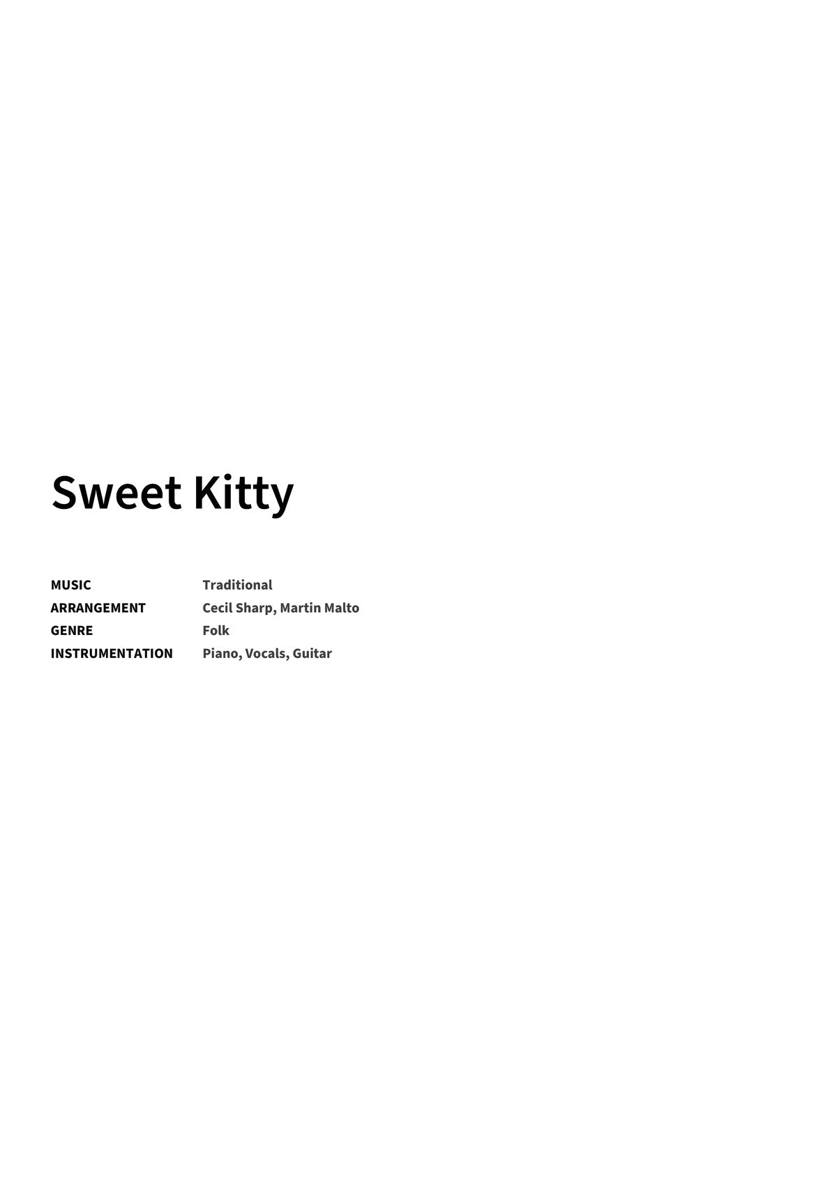 Sweet Kitty - Title Page