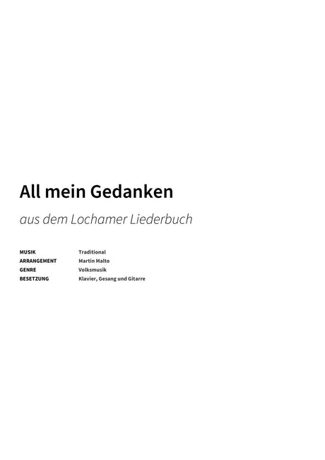 All mein Gedanken - Title Page