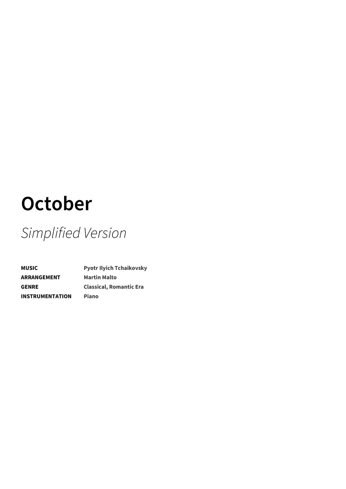 October - Title Page