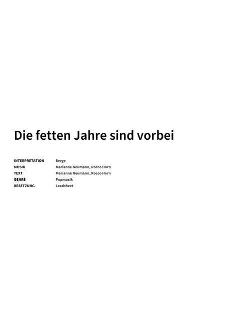 Die fetten Jahre sind vorbei - Title Page