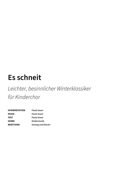 Es schneit - Title Page