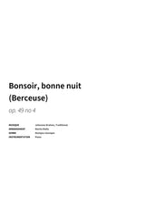 Bonsoir, bonne nuit (Berceuse) - Title Page