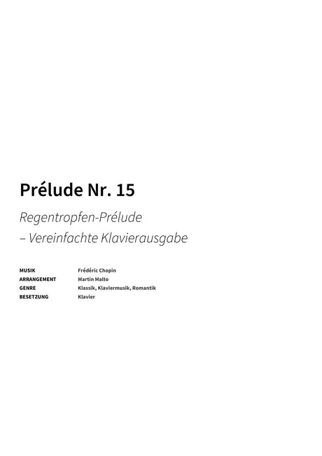 Prélude Nr. 15 - Title Page