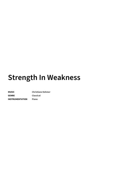 Strength In Weakness - Title Page