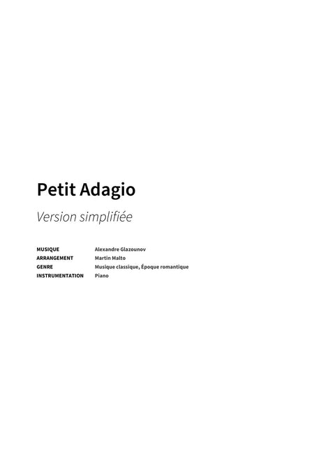Petit Adagio - Title Page