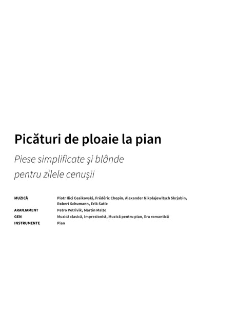 Picături de ploaie la pian - Title Page