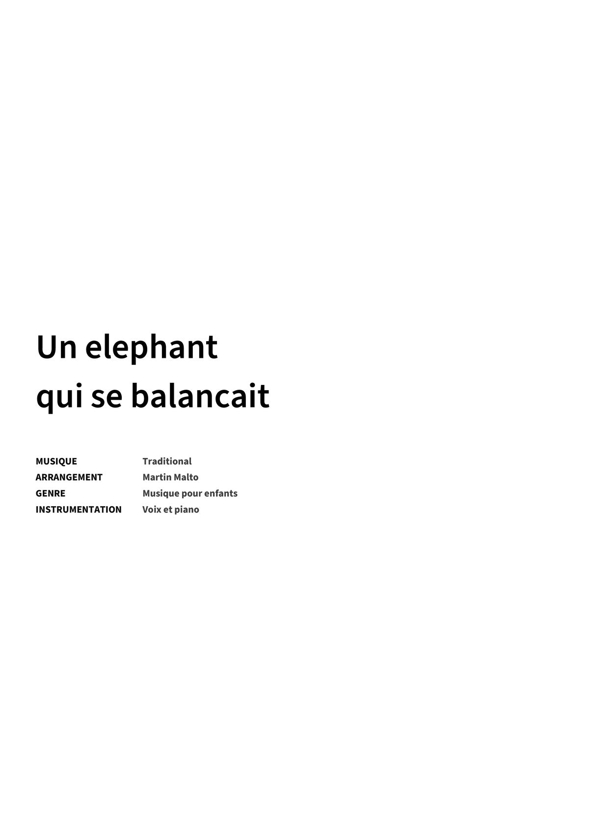 Un elephant qui se balancait - Title Page