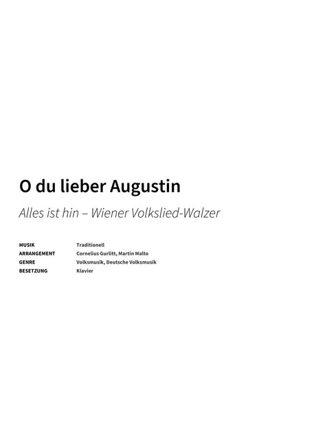 O du lieber Augustin - Title Page