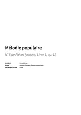 Mélodie populaire - Title Page