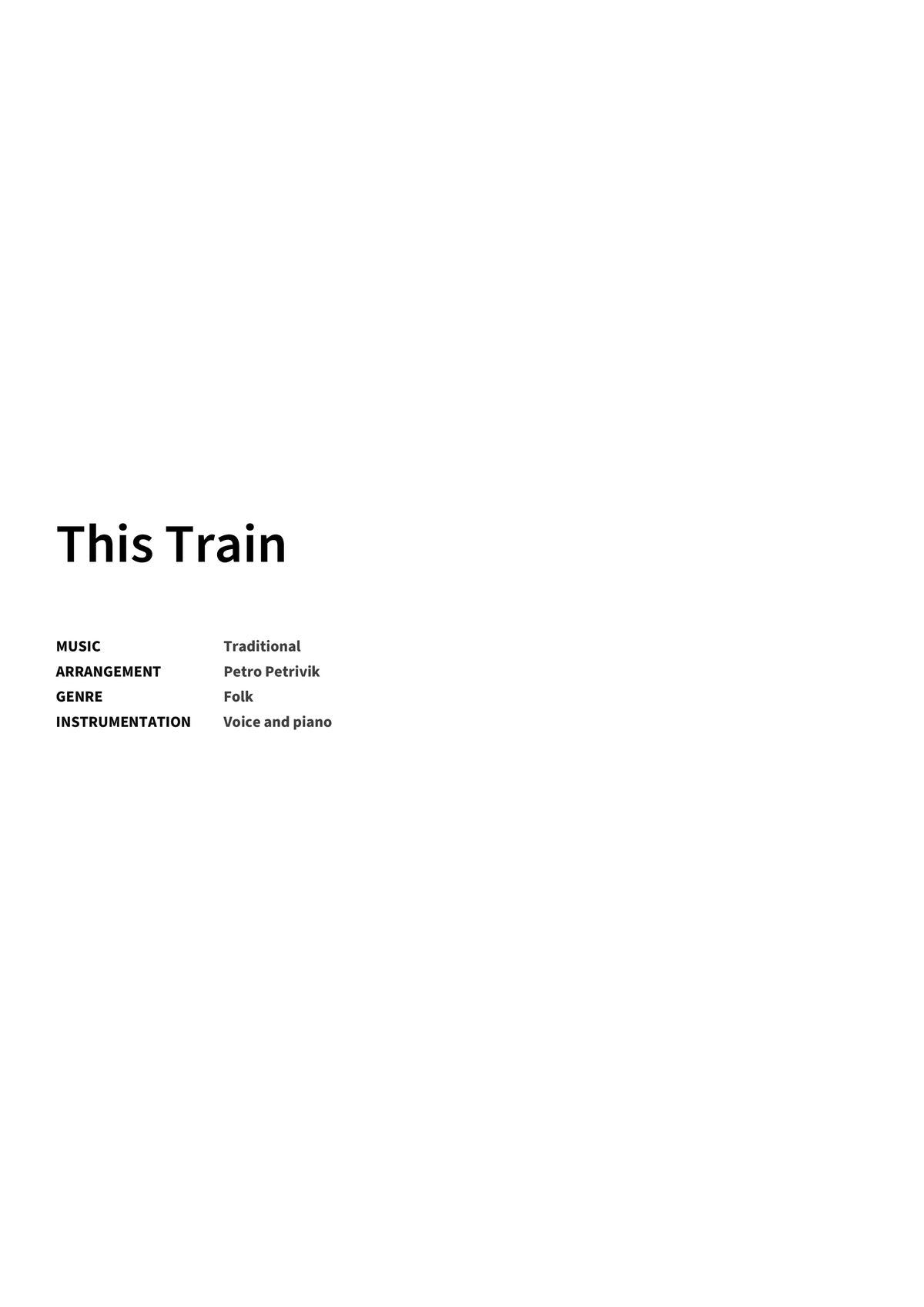 This Train - Title Page