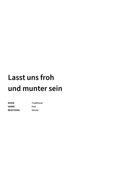 Lasst uns froh und munter sein - Title Page