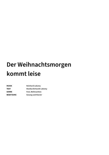 Der Weihnachtsmorgen kommt leise - Title Page