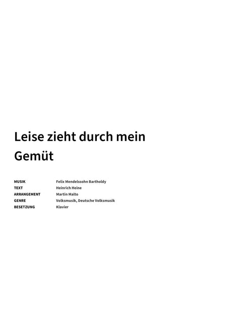 Leise zieht durch mein Gemüt - Title Page