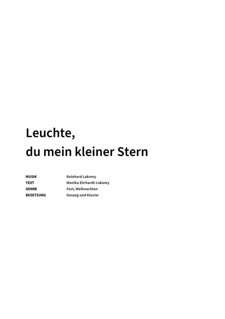 Leuchte, du mein kleiner Stern - Title Page