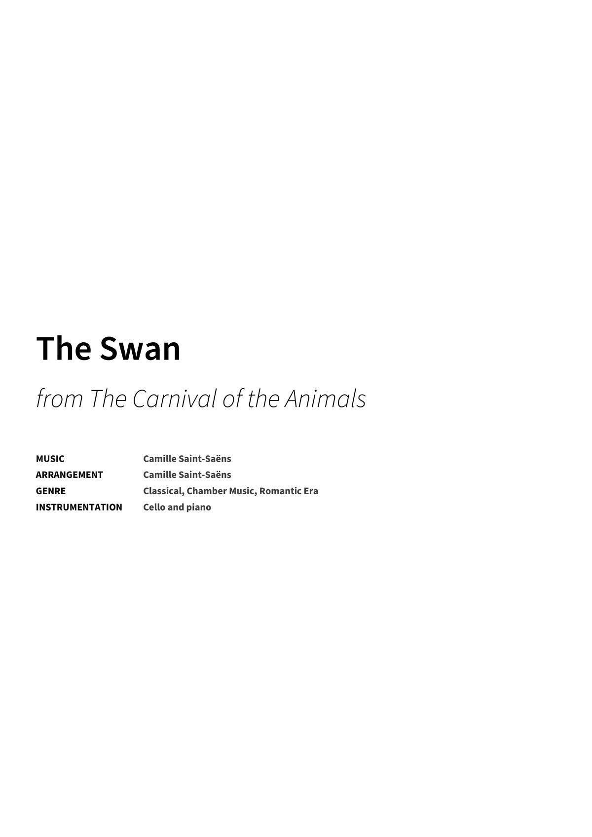 The Swan - Title Page