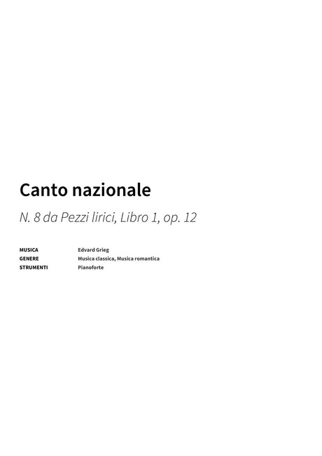 Canto nazionale - Title Page