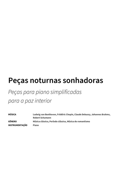 Peças noturnas sonhadoras - Title Page