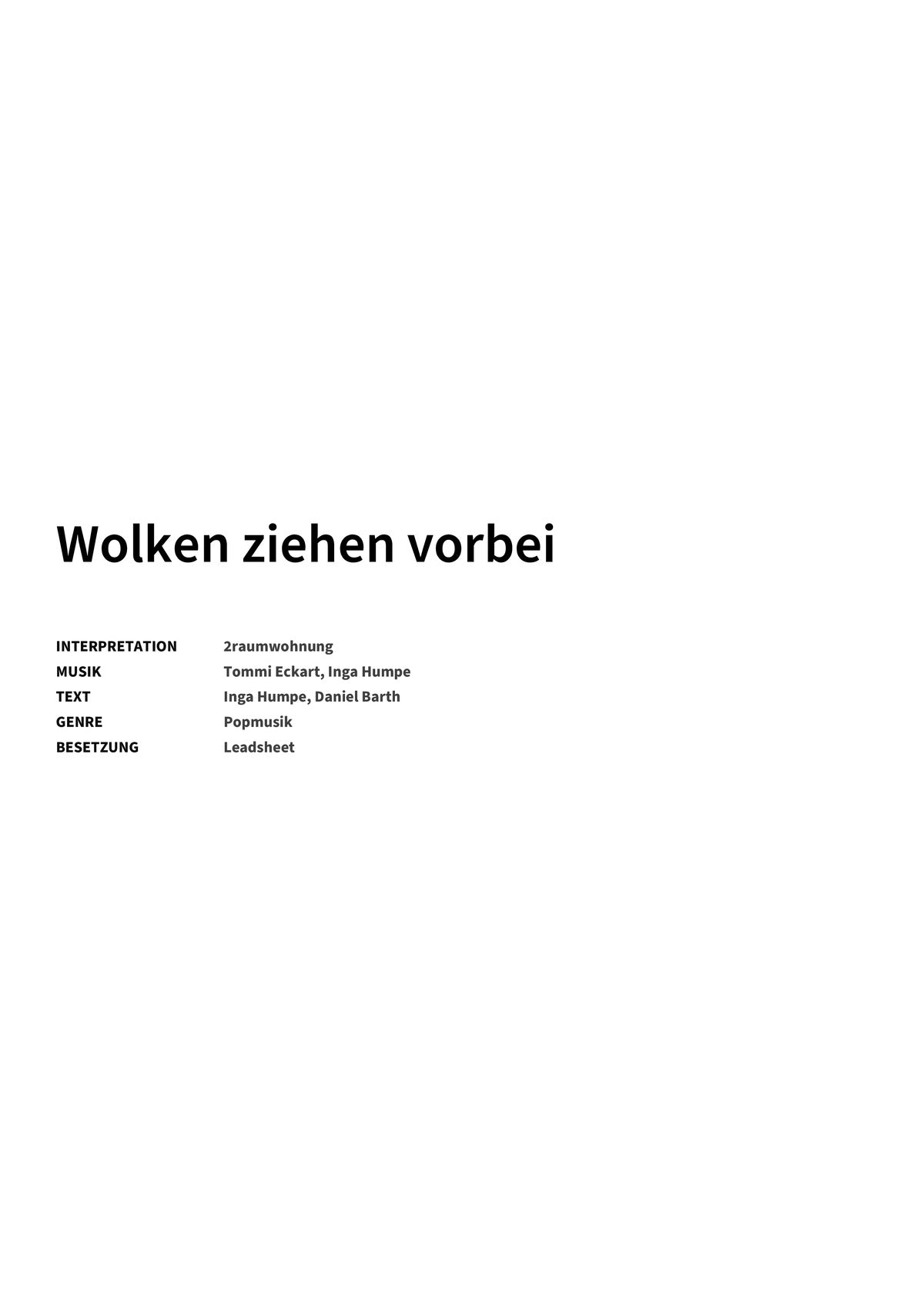 Wolken ziehen vorbei - Title Page