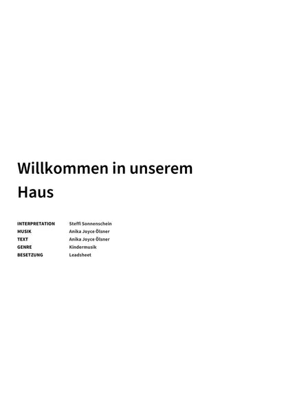 Willkommen in unserem Haus - Title Page