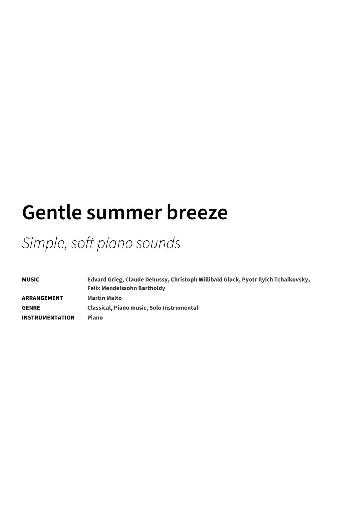 Gentle summer breeze - Title Page