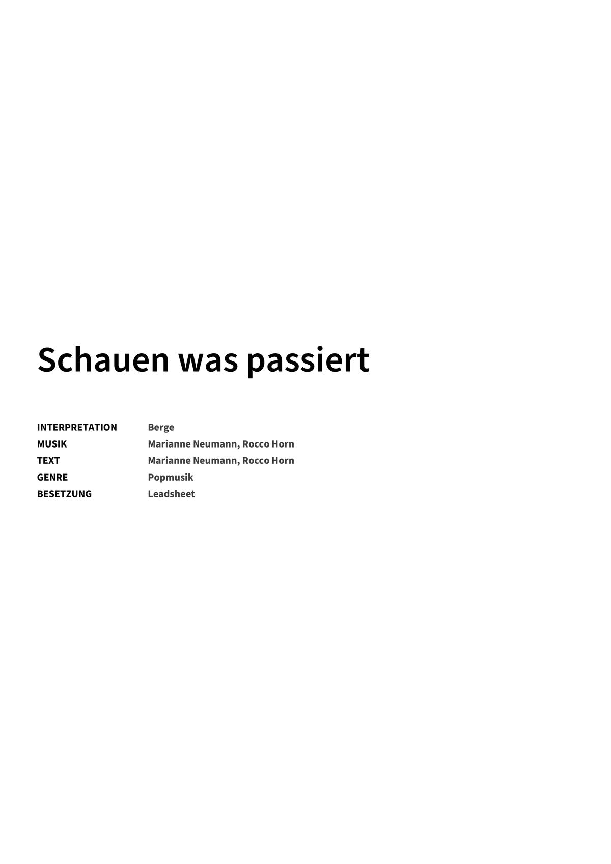 Schauen was passiert - Title Page
