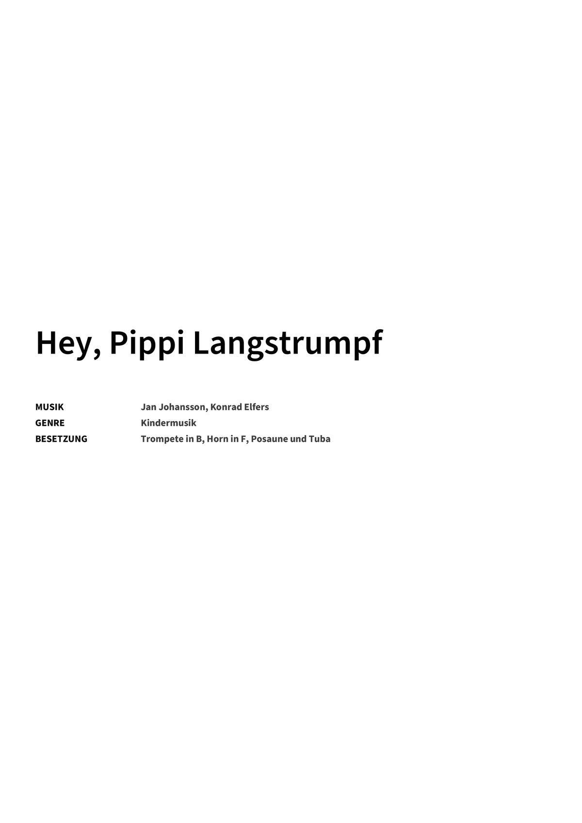Hey, Pippi Langstrumpf - Title Page