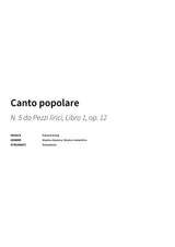 Canto popolare - Title Page