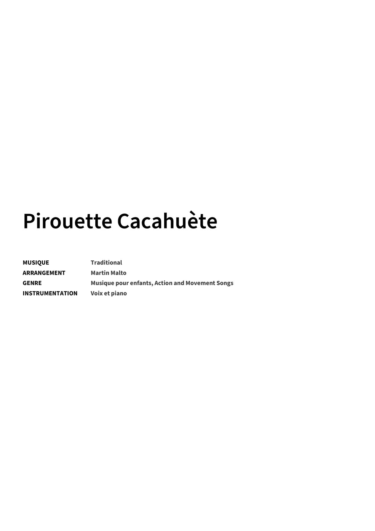 Pirouette Cacahuète - Title Page