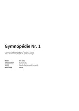 Gymnopédie Nr. 1 - Title Page