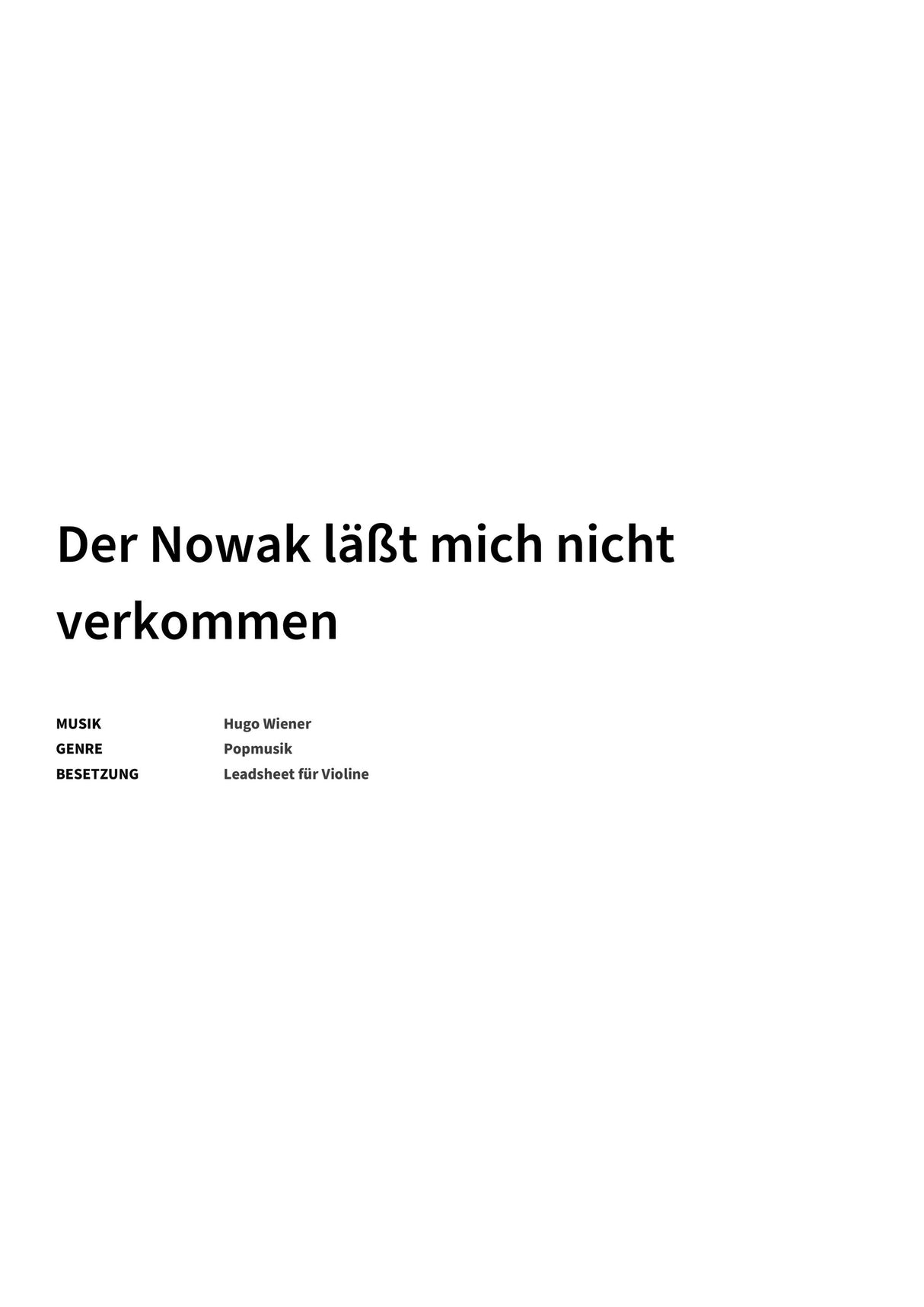 Der Nowak läßt mich nicht verkommen - Title Page