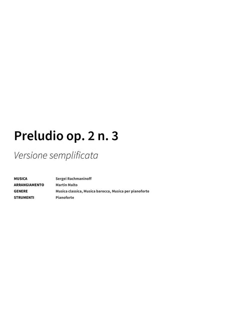 Preludio op. 2 n. 3 - Title Page
