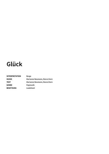 Glück - Title Page