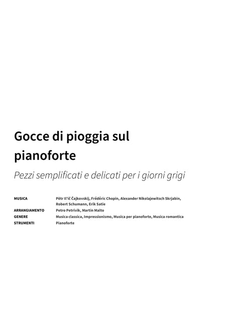 Gocce di pioggia sul pianoforte - Title Page