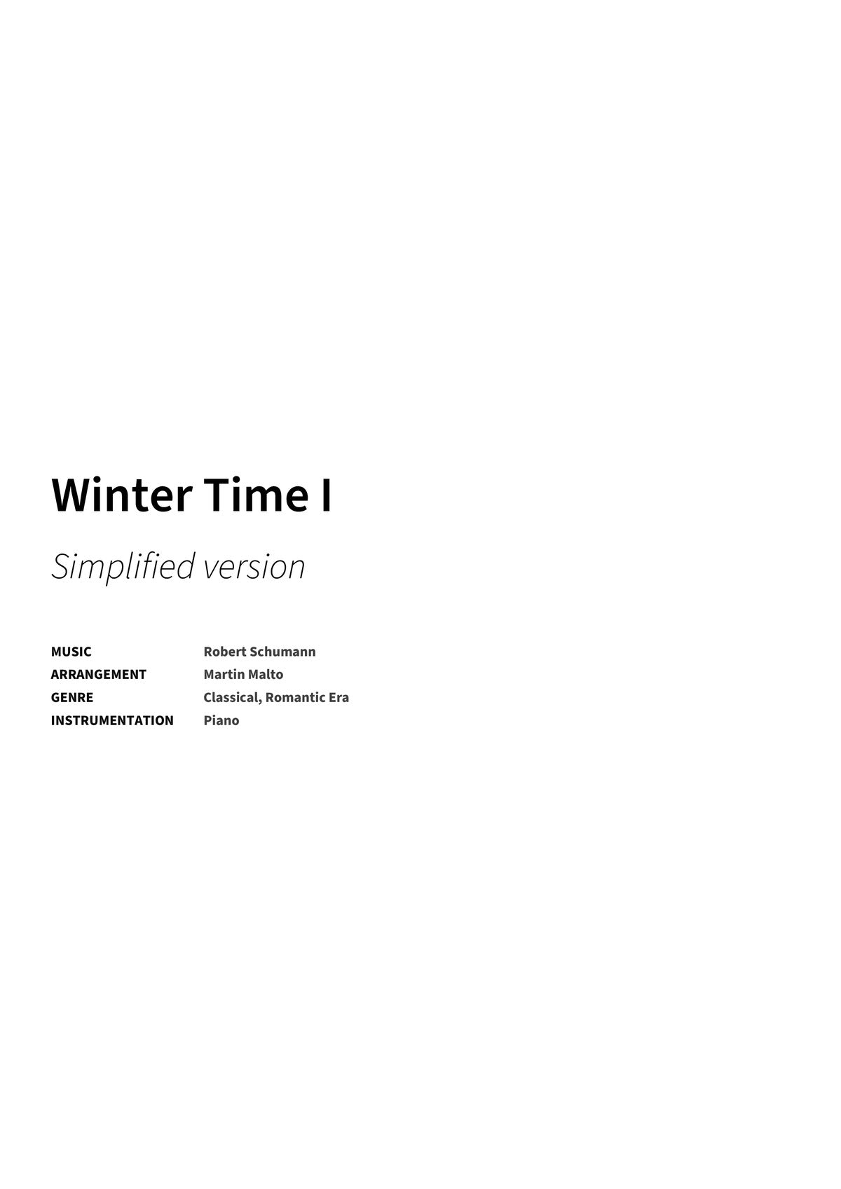 Winter Time I - Title Page