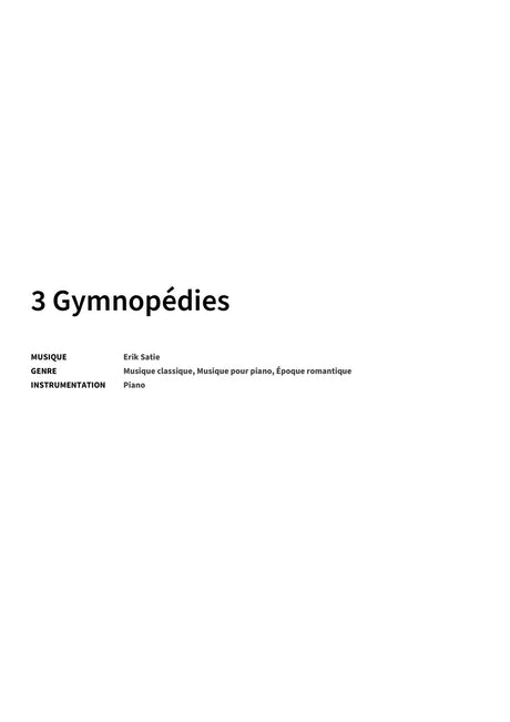 3 Gymnopédies - Title Page