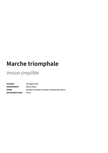Marche triomphale - Title Page