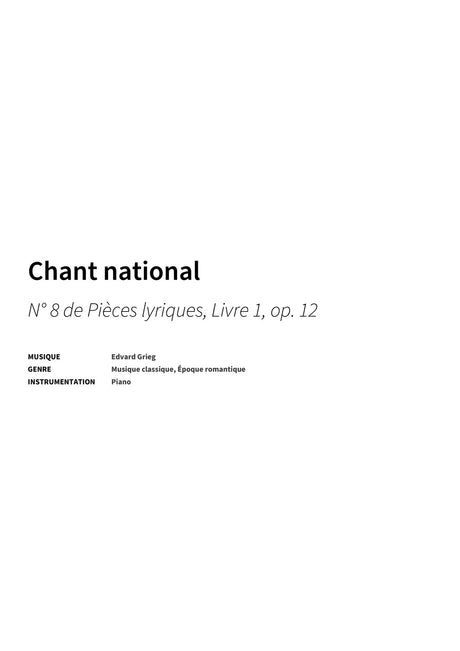 Chant national - Title Page