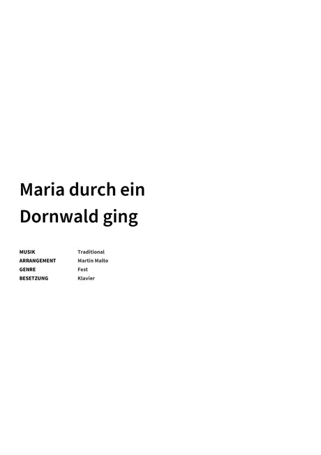 Maria durch ein Dornwald ging - Title Page